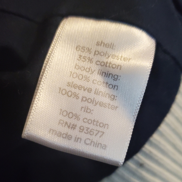 Vtg JC Penney Blue Bomber Jacket Lined Red White Blue Trim USA Vibes Mens S Lrge - Picture 11 of 13